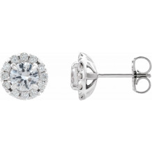 14K White Sapphire & 1/5 CTW Diamond Earrings - 869716020P