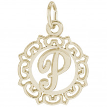 14k Gold Initial P Charm