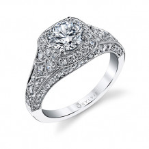 1.19tw Semi-Mount Engagement Ring With 1ct Round Head