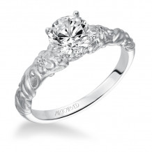 Artcarved Bridal Semi-Mounted with Side Stones Vintage Engagement Ring Kyle 14K White Gold - 31-V522ERW-E.01