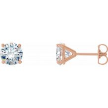 14K Rose 3/4 CTW Diamond 4-Prong Cocktail-Style Earrings - 297626050P
