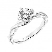 Artcarved Bridal Mounted with CZ Center Contemporary Twist Solitaire Engagement Ring Kassidy 14K White Gold - 31-V769ERW-E.00