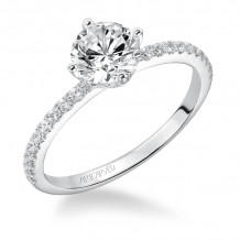 Artcarved Bridal Semi-Mounted with Side Stones Classic Engagement Ring Ashlyn 14K White Gold - 31-V543ERW-E.01