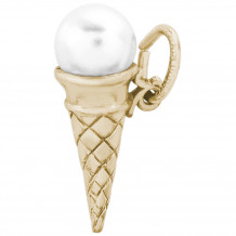 14k Gold  Ice Cream Cone Charm