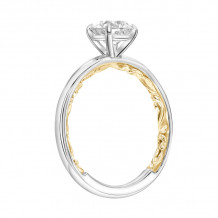 Artcarved Bridal Mounted with CZ Center Classic Lyric Solitaire Engagement Ring Beryl 14K White Gold Primary & 14K Yellow Gold - 31-V905ERWY-E.00