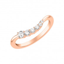 Artcarved Bridal Mounted with Side Stones Contempory Anniversary Band 18K Rose Gold - 33-V9421R-L.01