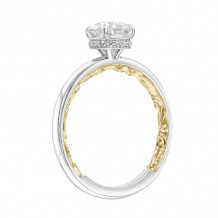 Artcarved Bridal Semi-Mounted with Side Stones Classic Lyric Engagement Ring Aileen 14K White Gold Primary & 14K Yellow Gold - 31-V915ERWY-E.01