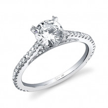 0.31tw Semi-Mount Engagement Ring With 1ct Round Head