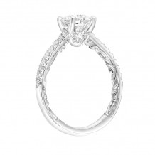 Artcarved Bridal Semi-Mounted with Side Stones Classic Lyric Engagement Ring Marta 14K White Gold - 31-V912ERW-E.01