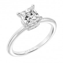 Artcarved Bridal Mounted with CZ Center Classic Solitaire Engagement Ring Sloane 14K White Gold - 31-V817GCW-E.00