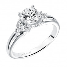 Artcarved Bridal Mounted with CZ Center Classic Engagement Ring Jewel 14K White Gold - 31-V187ERW-E.00