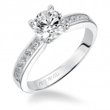 Artcarved Bridal Mounted with CZ Center Classic Engagement Ring Portia 14K White Gold - 31-V413ERW-E.00
