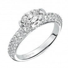 Artcarved Bridal Mounted with CZ Center Contemporary Engagement Ring Estelle 14K White Gold - 31-V444EVW-E.00