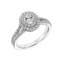 Artcarved Bridal Mounted Mined Live Center Classic One Love Engagement Ring Bree 14K White Gold - 31-V886BRW-E.02