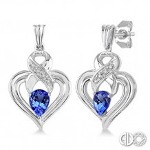 Ashi Diamonds Silver Gemstone Heart Earrings