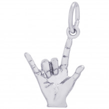 Sterling Silver I Love You Hand Sign Charm