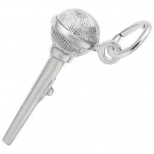 Rembrandt Sterling Silver Microphone Charm