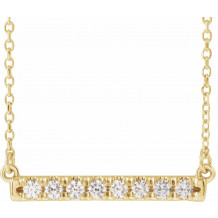 14K Yellow 1/4 CTW Diamond French-Set Bar 18 Necklace - 86969716P