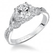Artcarved Bridal Mounted with CZ Center Contemporary Engagement Ring Olga 14K White Gold - 31-V524ERW-E.00