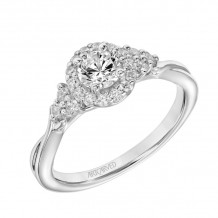 Artcarved Bridal Semi-Mounted with Side Stones Contemporary One Love Engagement Ring Dara 14K White Gold - 31-V876BRW-E.04