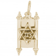 14k Gold Torah Charm