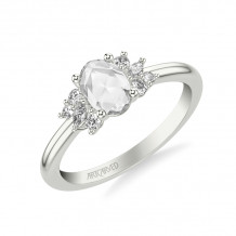 Artcarved Bridal Mounted Mined Live Center Contemporary Diamond Engagement Ring 14K White Gold - 31-V1020DVW-E.00