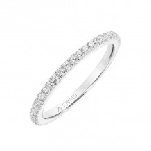 Artcarved Bridal Mounted with Side Stones Classic Diamond Wedding Band Aubrey 18K White Gold - 31-V803W-L.01