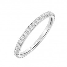 Artcarved Bridal Mounted with Side Stones Classic 3-Stone Diamond Wedding Band Rea 14K White Gold - 31-V812W-L.00