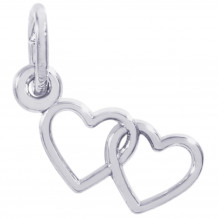 Sterling Silver Two Hearts Charm