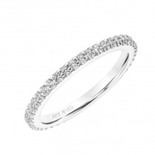 Artcarved Bridal Mounted with Side Stones Classic 3-Stone Diamond Wedding Band Jill 14K White Gold - 31-V751W-L.00