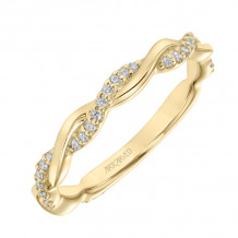 Artcarved Bridal Mounted with Side Stones Contemporary Twist Diamond Wedding Band Ciara 18K Yellow Gold - 31-V872Y-L.01