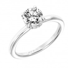 Artcarved Bridal Semi-Mounted with Side Stones Classic Solitaire Engagement Ring Erin 14K White Gold - 31-V748ERW-E.01