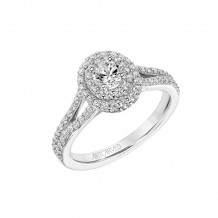 Artcarved Bridal Mounted Mined Live Center Classic One Love Engagement Ring Bree 14K White Gold - 31-V886ARW-E.02