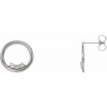 14K White 1/6 CTW Diamond Circle Earrings - 86818600P