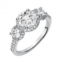 Artcarved Bridal Semi-Mounted with Side Stones Classic Diamond 3-Stone Engagement Ring Regan 14K White Gold - 31-V376FRW-E.01