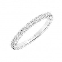 Artcarved Bridal Mounted with Side Stones Classic Diamond Wedding Band Arabelle 14K White Gold - 31-V805W-L.00