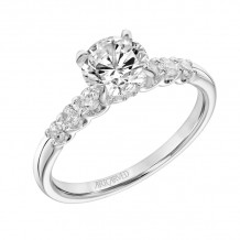 Artcarved Bridal Mounted with CZ Center Classic Engagement Ring Erica 14K White Gold - 31-V874ERW-E.00