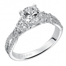 Artcarved Bridal Mounted with CZ Center Classic 7-Stone Engagement Ring Iris 14K White Gold - 31-V333ERW-E.00