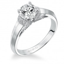 Artcarved Bridal Semi-Mounted with Side Stones Contemporary Engagement Ring Greta 14K White Gold - 31-V353ERW-E.01