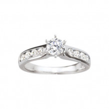 True Romance Platinum 0.16ct Diamond Classic Semi Mount Engagement Ring