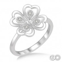 Ashi Diamonds Silver Heart Cluster Ring
