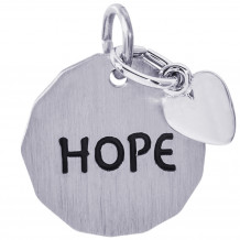 Sterling Silver Hope Tag W/Heart Charm