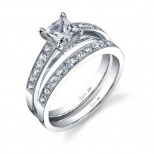 0.32tw Semi-Mount Engagement Ring With 3/4ct Princess Head