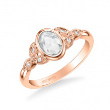 Artcarved Bridal Mounted Mined Live Center Contemporary Engagement Ring Charlotte 14K Rose Gold - 31-V999CVR-E.00