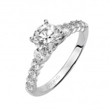 Artcarved Bridal Semi-Mounted with Side Stones Contemporary Engagement Ring Adie 14K White Gold - 31-V184DRW-E.01