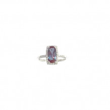 YCH 14k White Gold Synthetic Alexandrite Diamond Ring