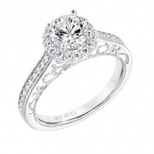 Artcarved Bridal Semi-Mounted with Side Stones Vintage Heritage Engagement Ring Indra 14K White Gold - 31-V721ERW-E.01