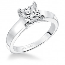 Artcarved Bridal Mounted with CZ Center Classic Solitaire Engagement Ring Hannah 14K White Gold - 31-V222FCW-E.00