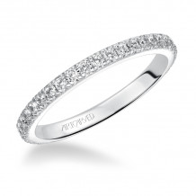 Artcarved Bridal Mounted with Side Stones Contemporary Dual Eternity Anniversary Band 14K White Gold - 33-V87C4W65-L.00