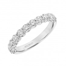 Artcarved Bridal Mounted with Side Stones Classic Diamond Wedding Band Tina 18K White Gold - 31-V864W-L.01